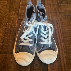 Lightly used boys shoes with zipper on side